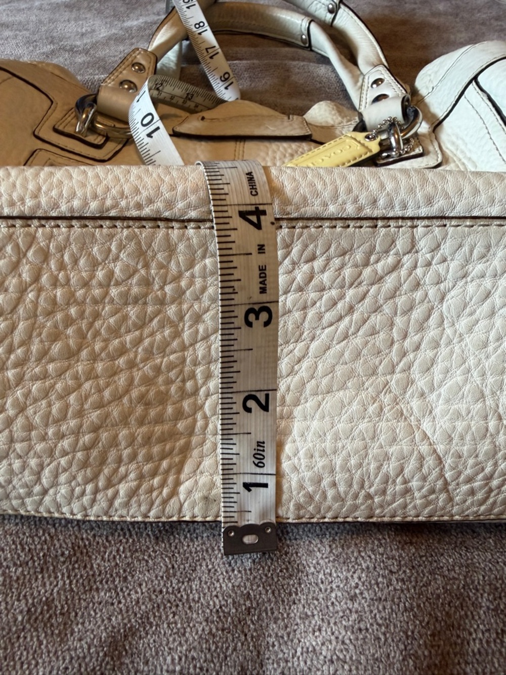 COACH Penelope Ivory Pebbled Leather Shoulder Handbag F14686 - Picture 16 of 16